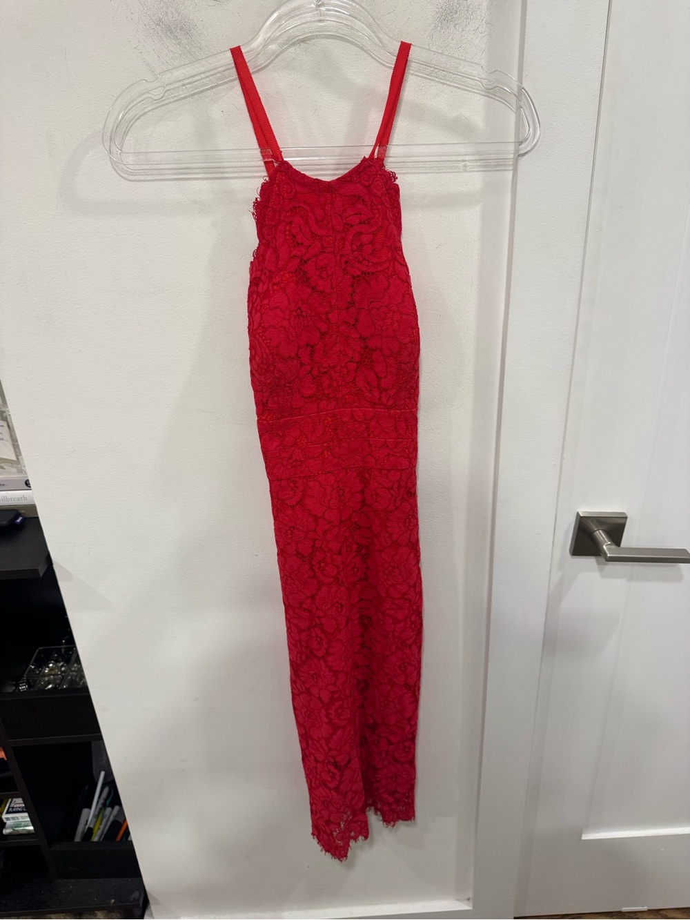 Lover Red Lace Evening Midi Dress